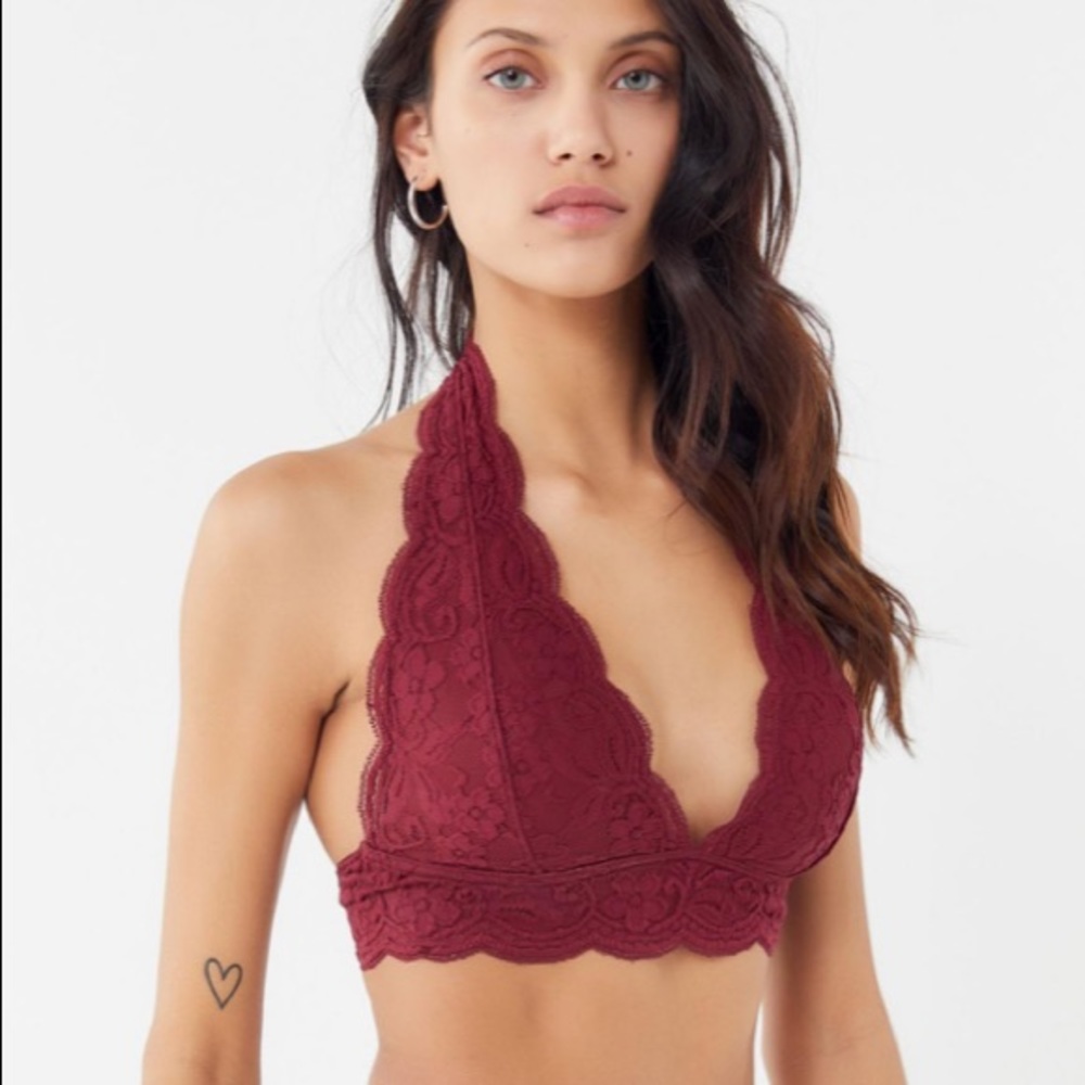Urban Outfitters stretchy lace halter bra